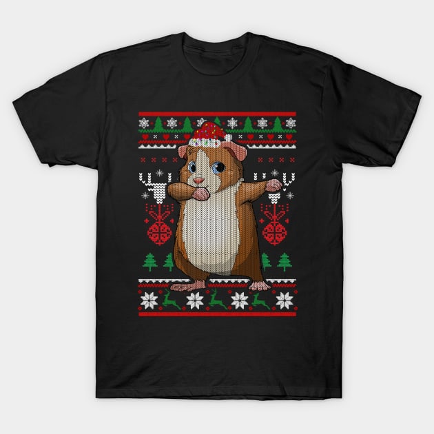 Guinea Pig Dabbing Ugly Christmas Furry Potato Pet Xmas T-Shirt by Sincu